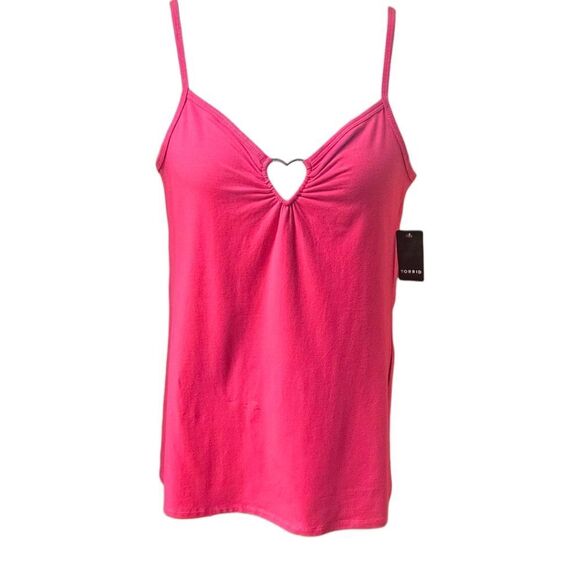 TORRID Plus Size Foxy Hot Pink Heart Ring Cami Tank Top 2X - Picture 2 of 14